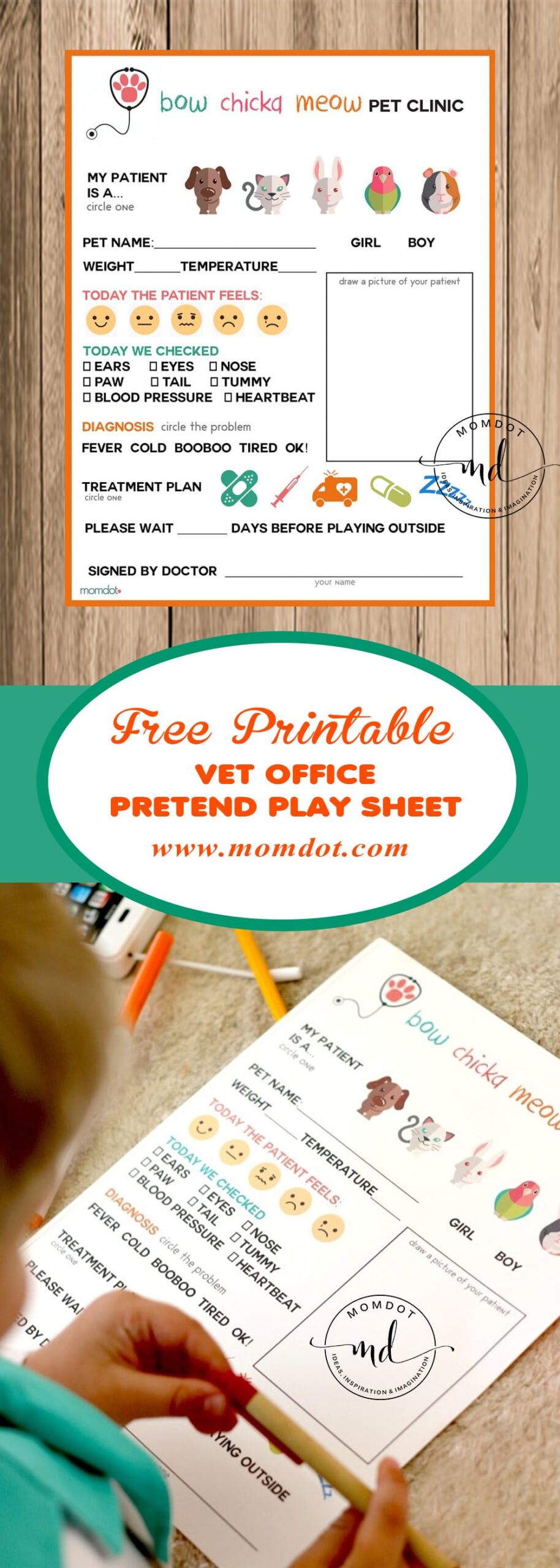 Free Printable: Vet Office Pretend Play Sheet within Vet Clinic Dramatic Play Free Printables