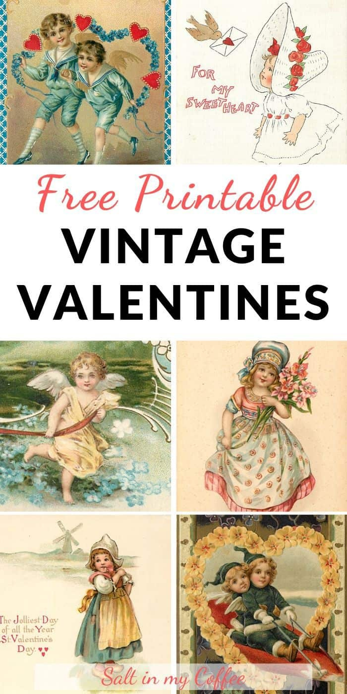 Free Printable Vintage Valentines - Salt In My Coffee inside Free Printable Vintage Valentine Cards