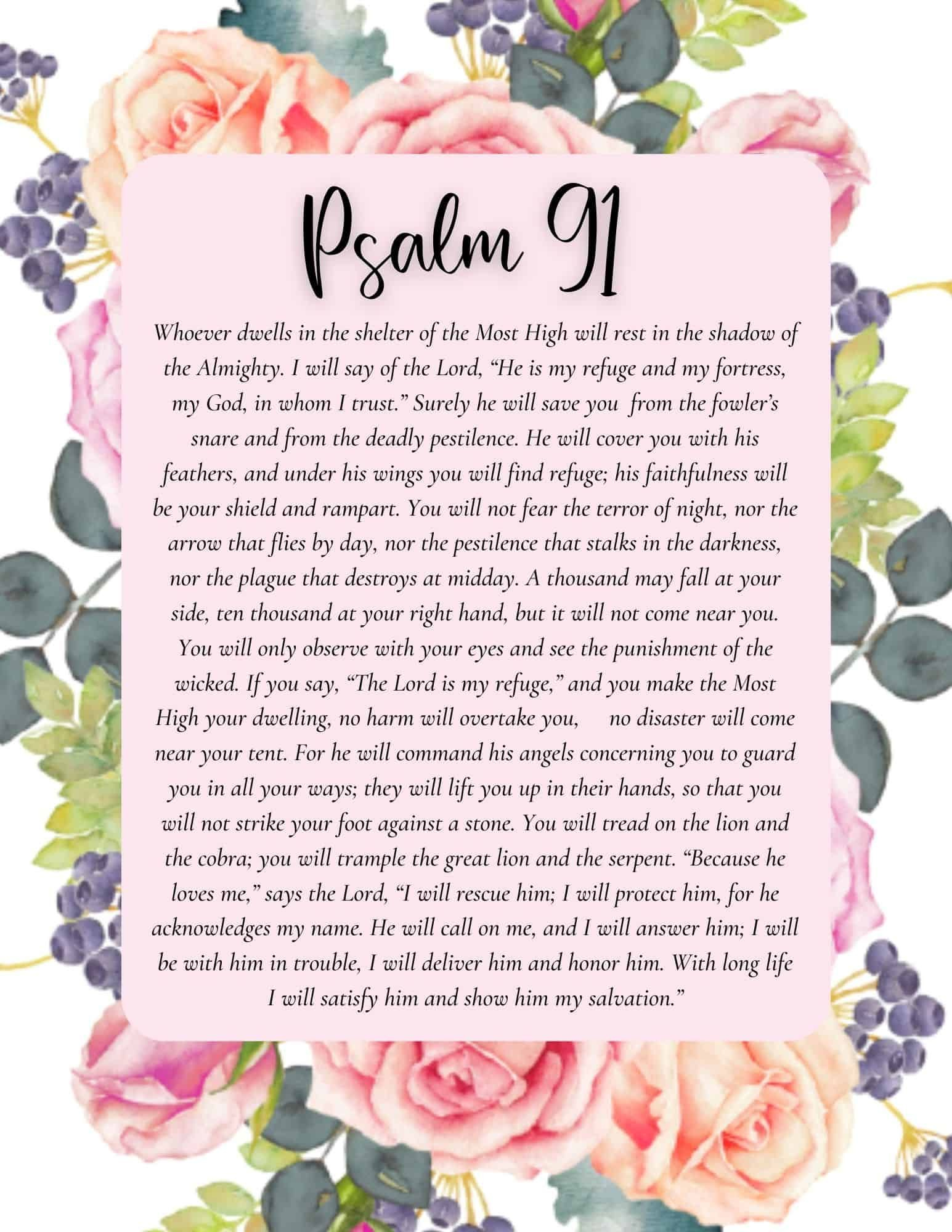 Free Psalm 91 Printable (Personalized) intended for Psalm 91 Printable Free