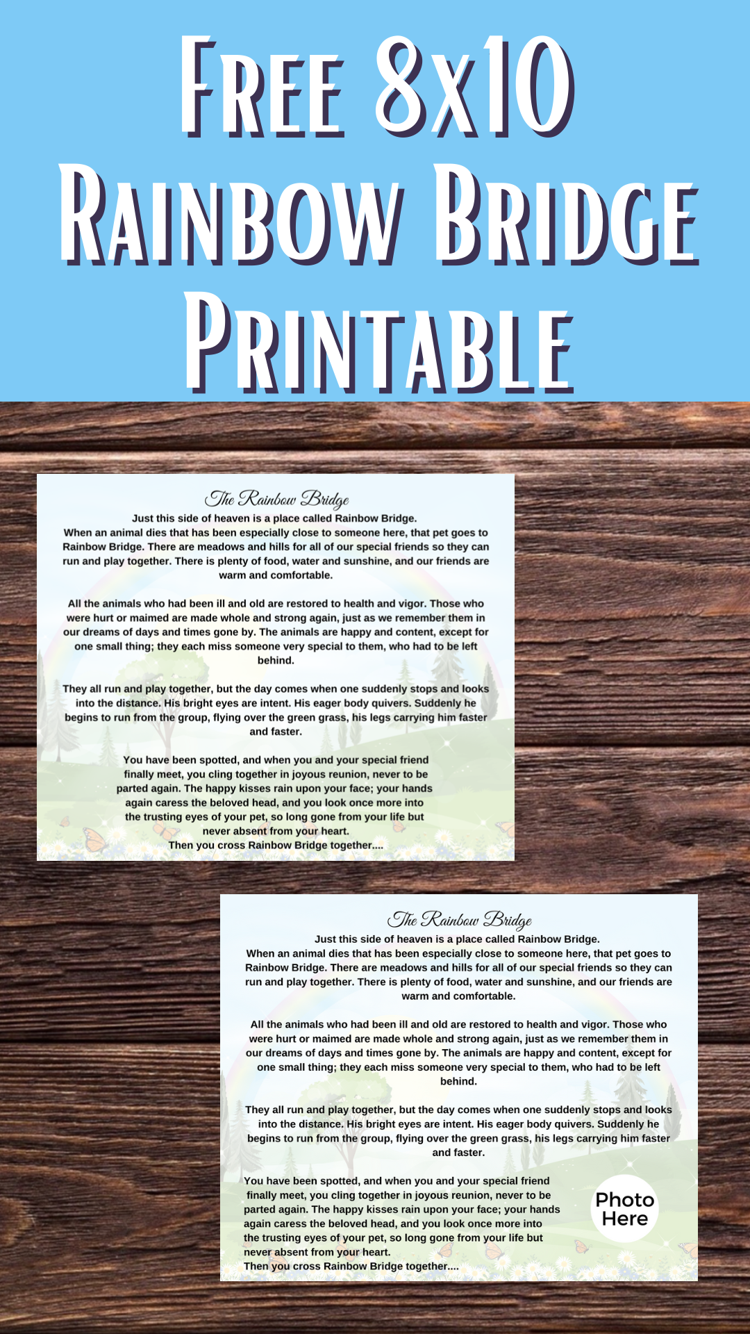 Free Rainbow Bridge Printable pertaining to The Rainbow Bridge Poem Printable Free Download