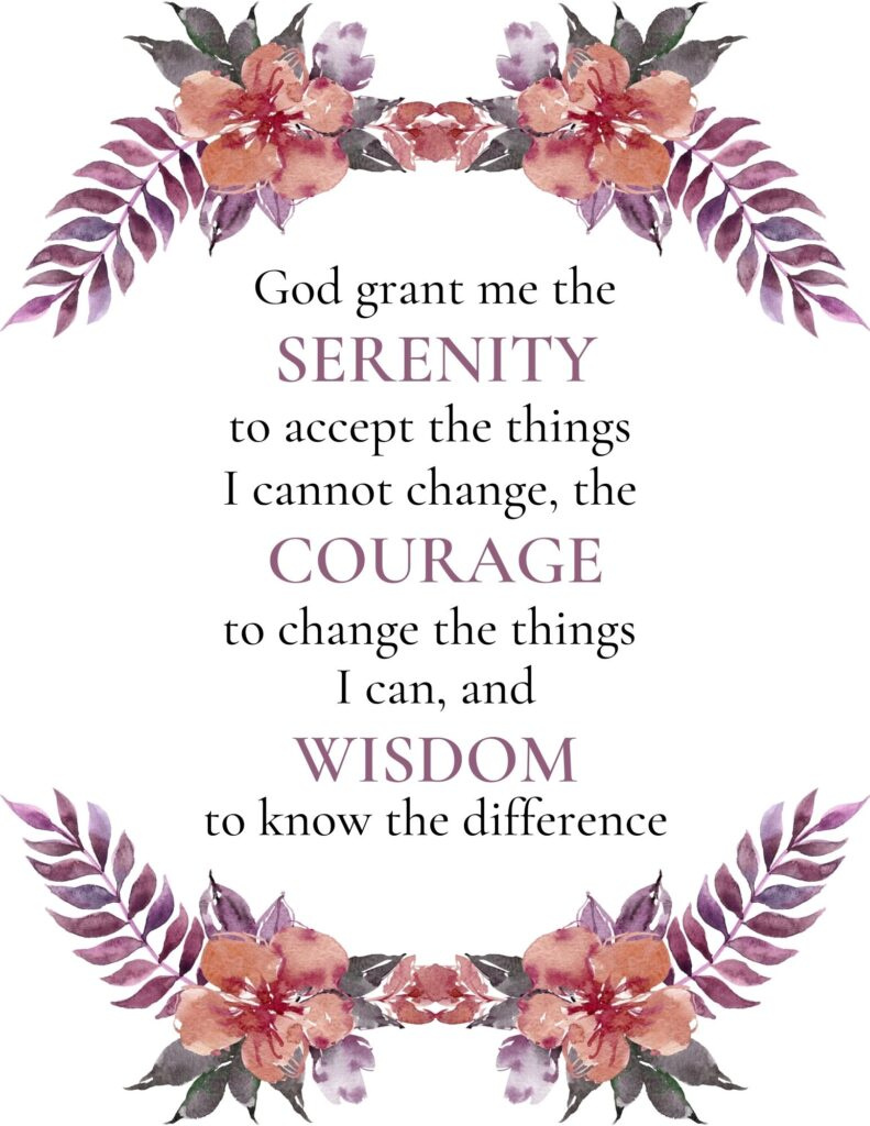 Free Serenity Prayer Printables in Free Printable Serenity Prayer Long Version