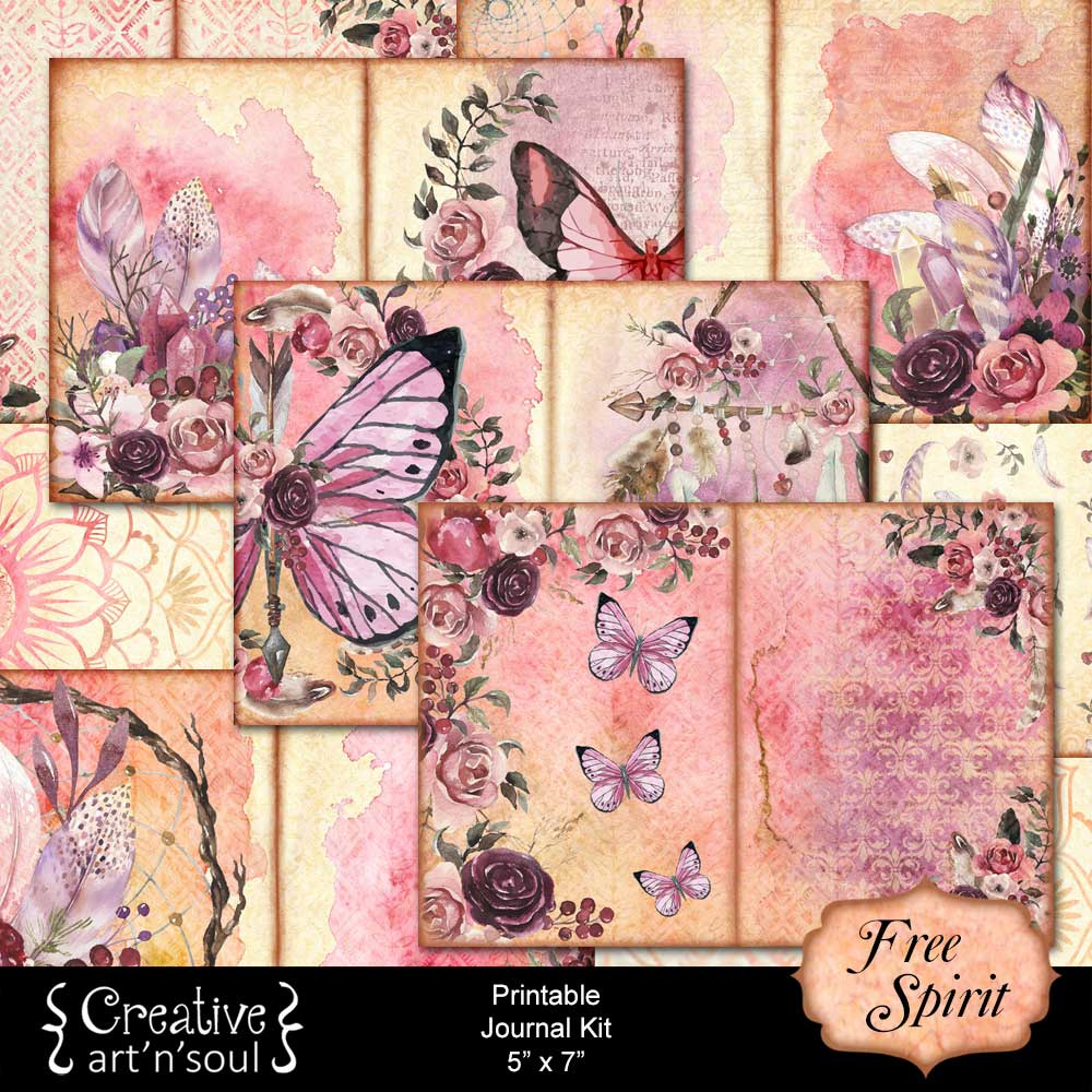 Free Spirit Printable Junk Journal - Creative Artnsoul in Free Printable Junk Journal Kits