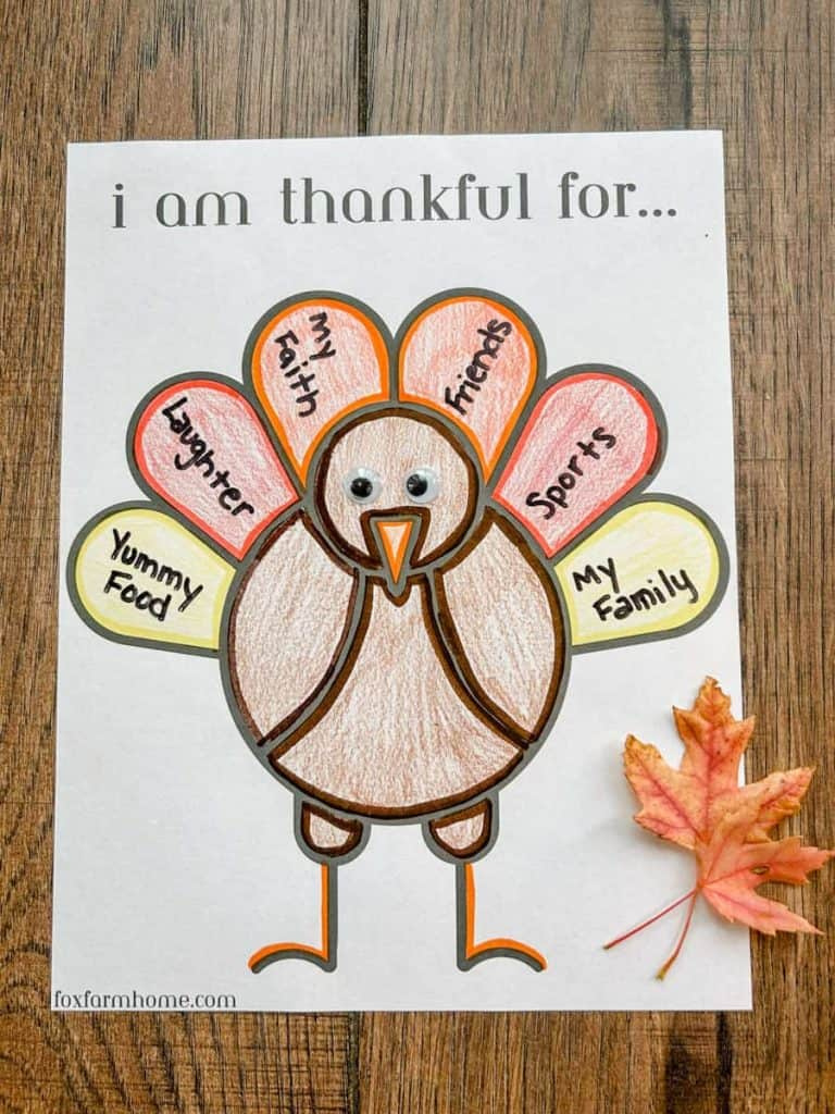 Free Thanksgiving &amp;quot;I Am Thankful For&amp;quot; Printable - Fox Farm Home regarding Free Printable I Am Thankful For