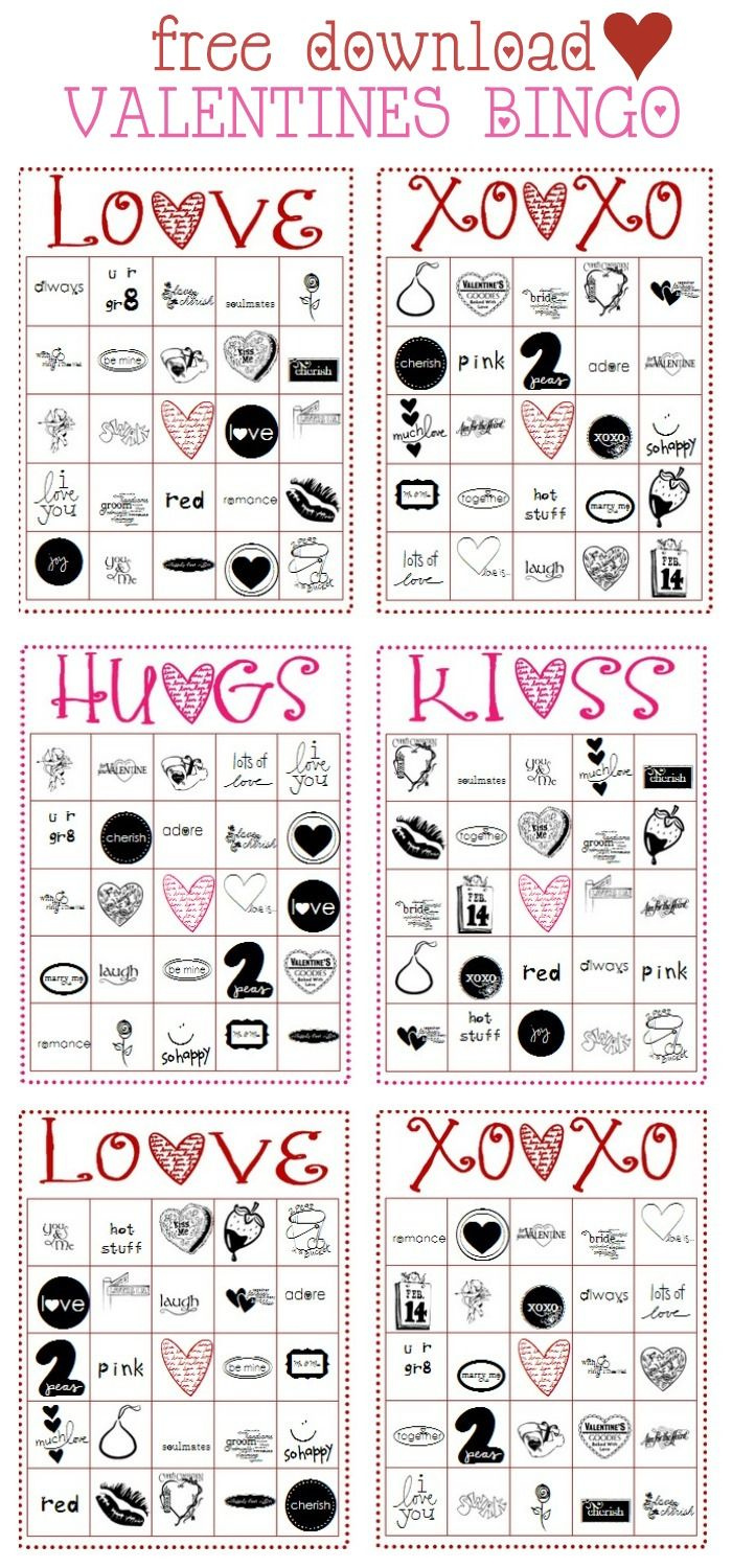 Free Valentines Bingo Cards – Let&amp;#039;S Diy It All – With Kritsyn Merkley in Free Printable Valentine&amp;#039;S Games