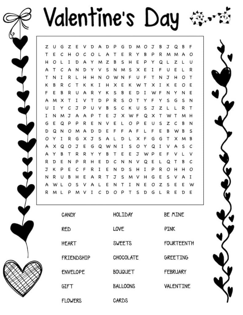 Free Valentine&amp;#039;S Day Word Search - regarding Valentine Word Search Printable Free