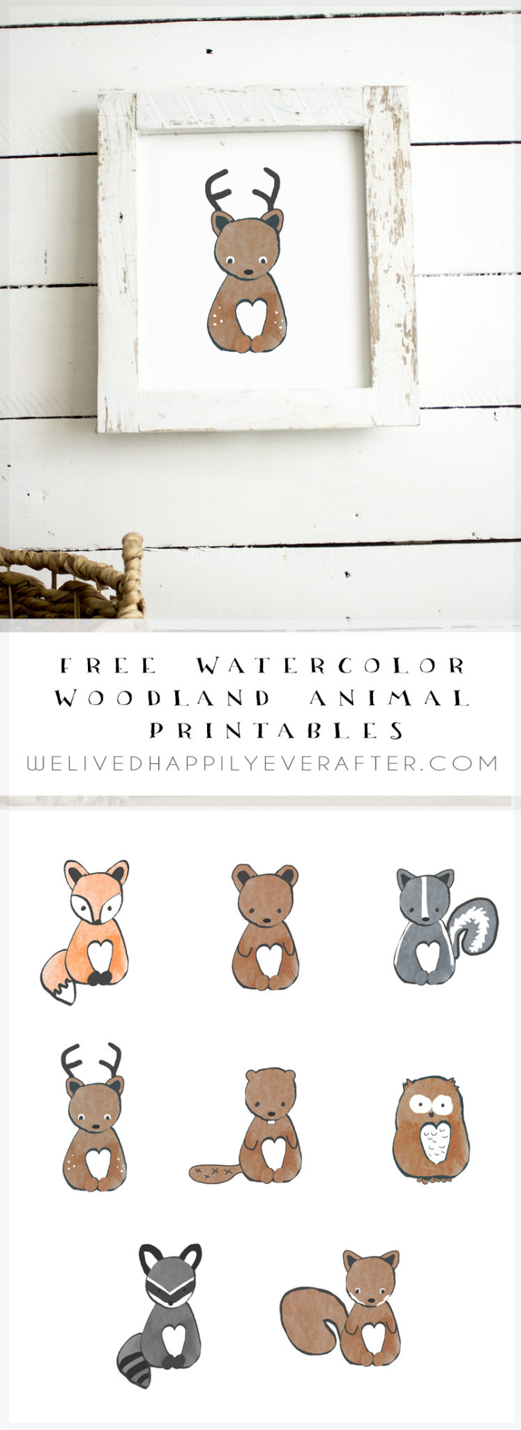 Free Watercolor Forest Woodland Animal Nursery Prints - We Lived throughout Free Woodland Nursery Printables