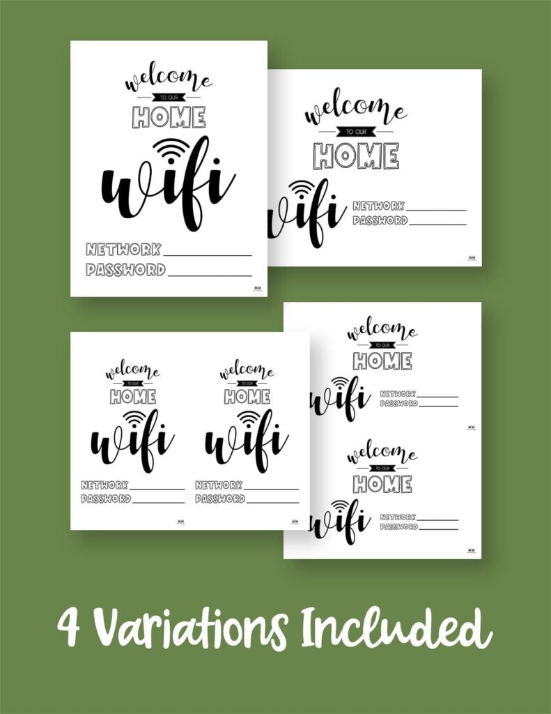 Free Wifi Password Signs - 25 Free Designs | Printabulls with regard to Free Wifi Password Printable