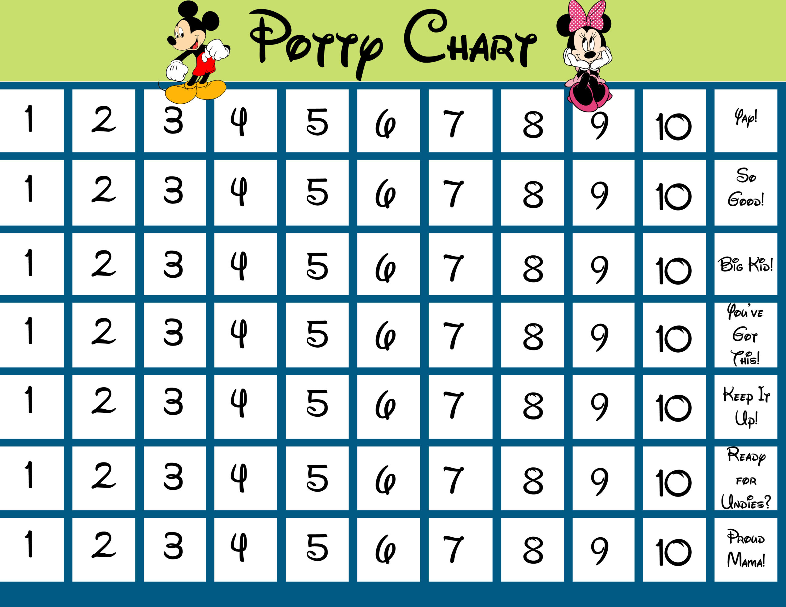 Freebie For The Little Ones pertaining to Free Printable Mickey Mouse Potty Training Chart