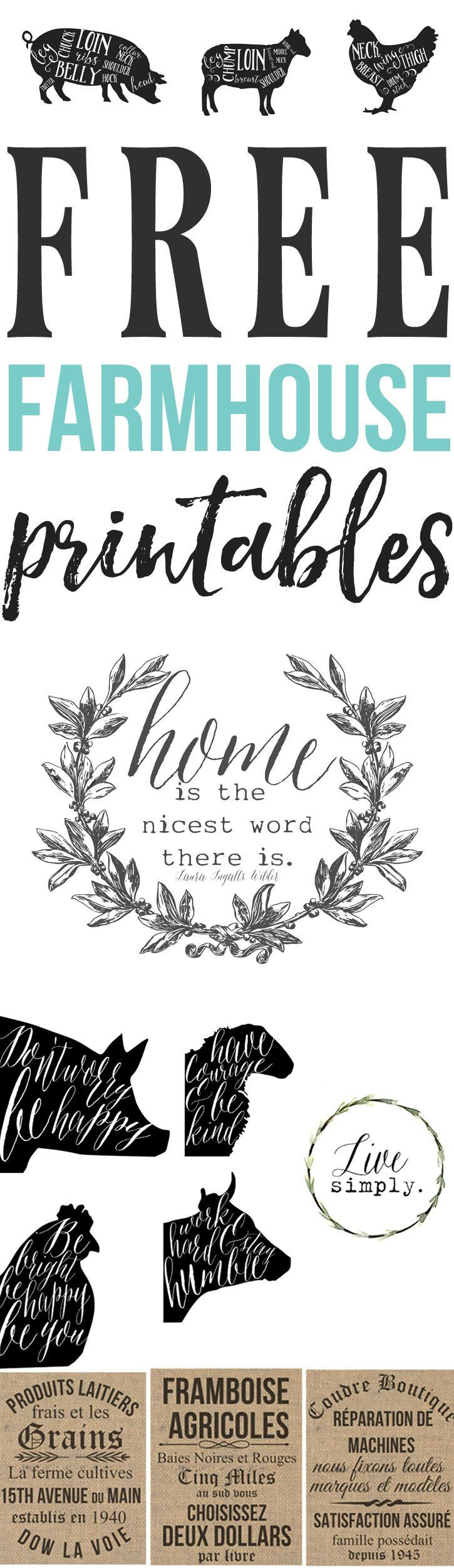 French Farmhouse Printables Wall Decor for Free Vintage Farmhouse Printables
