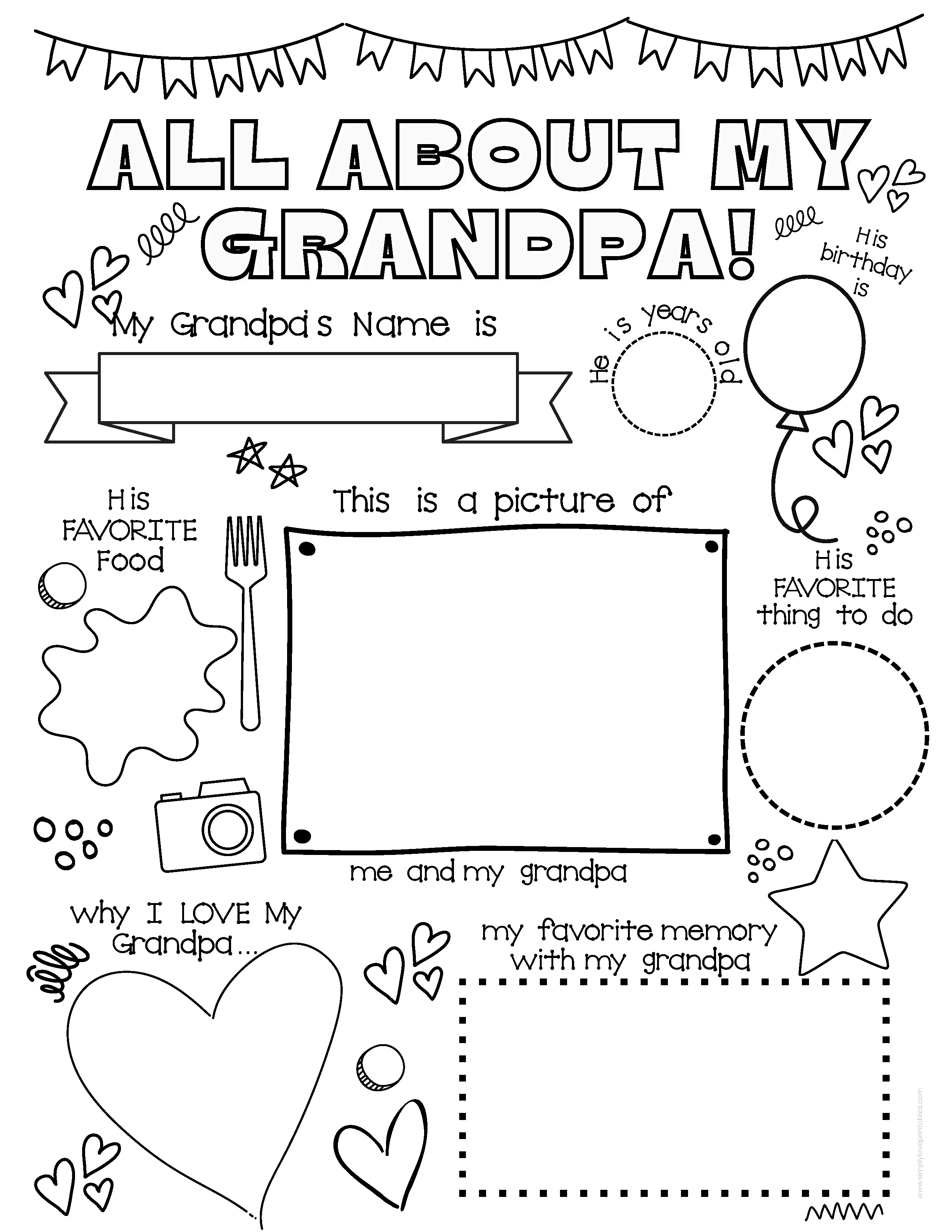 Fun Printables To Celebrate Father&amp;#039;S Day | Simply Love Printables regarding All About My Grandpa Free Printable