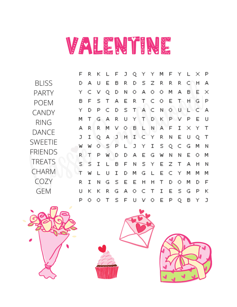 Fun Valentine&amp;#039;S Day Word Search Puzzles - Cassie Smallwood regarding Free Printable Valentine&amp;#039;S Day Word Search