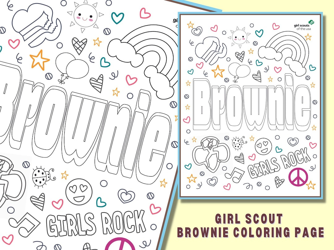 Girl Scout Brownie, Girl Scout Coloring, Instant Download - Etsy pertaining to Free Printable Girl Scout Brownie Coloring Pages