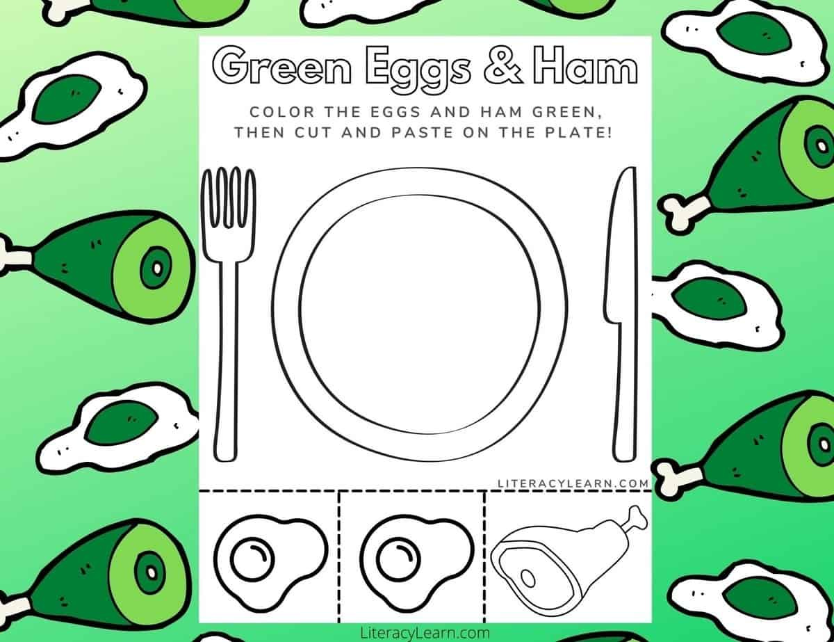 Green Eggs &amp;amp; Ham Printable Worksheet - Literacy Learn with regard to Free Printable Green Eggs and Ham Craft Template