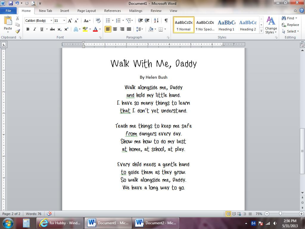 Grits &amp;amp; Giggles: Walk With Me, Daddy {Tutorial} within Walk With Me Daddy Poem Free Printable