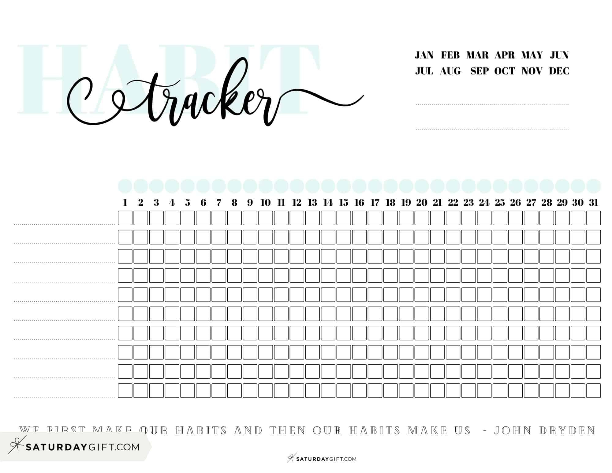 Habit Tracker Printable - 43 Cute &amp;amp; Free Printable Habit Trackers throughout The Reset Girl Free Printables