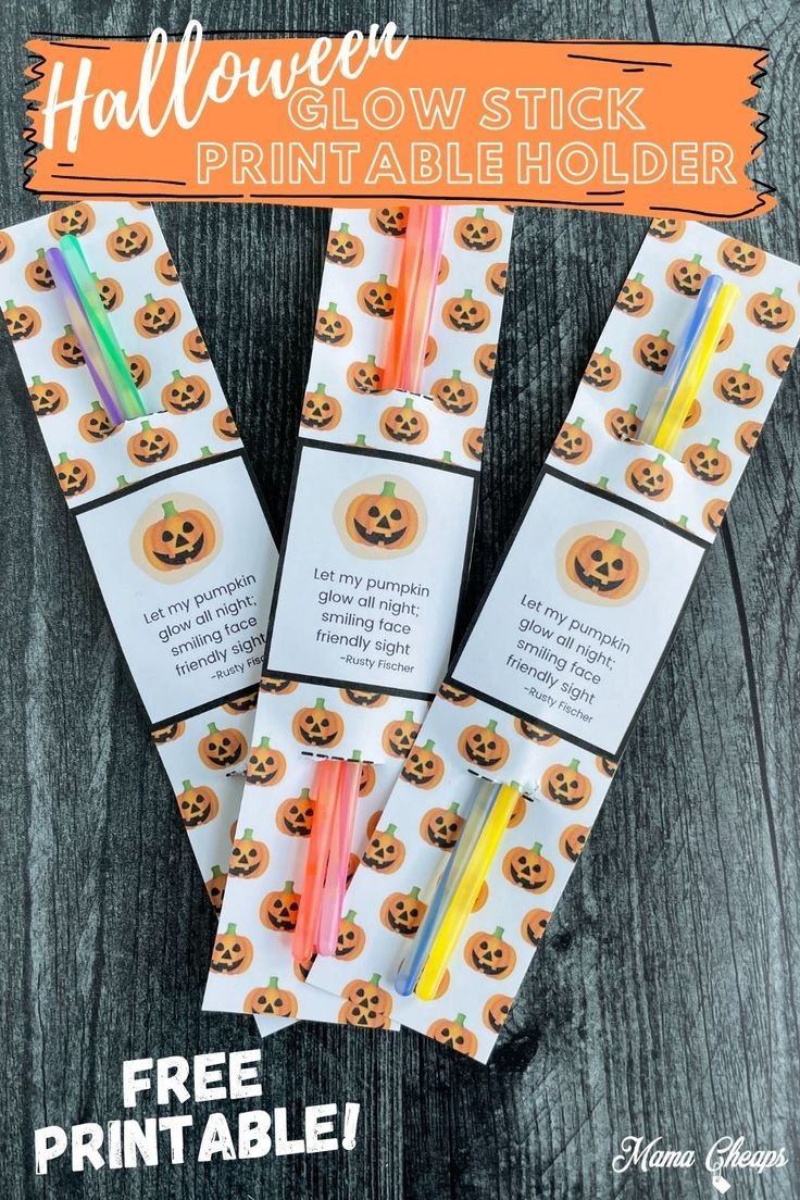 Halloween Glow Sticks Printable Holder within Free Halloween Glow Stick Printable