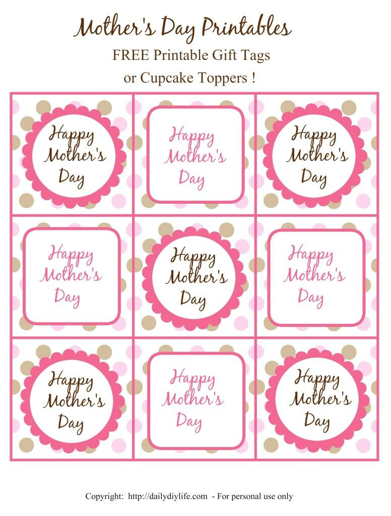 Happy Mother&amp;#039;S Day Printable Tags 2025 | Cenisamoletnibileti for Free Printable Gift Tags For Mother&amp;amp;#039;s Day