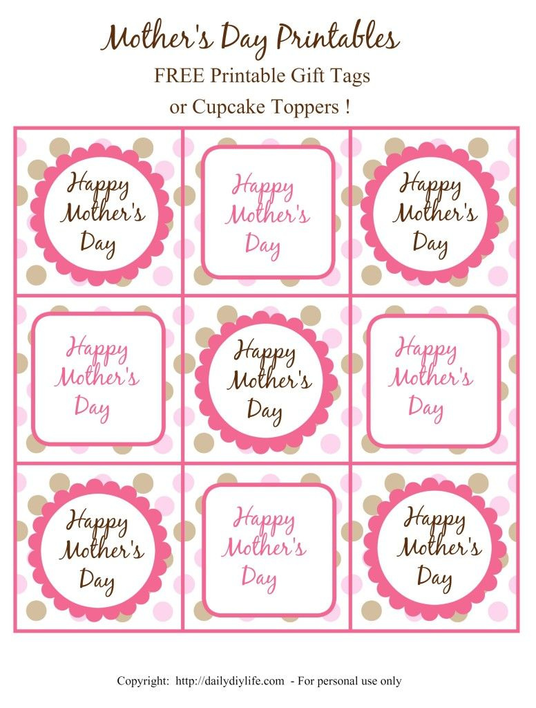 Happy Mother&amp;#039;S Day Printable Tags 2025 | Cenisamoletnibileti intended for Free Printable Mother&amp;#039;S Day Tags