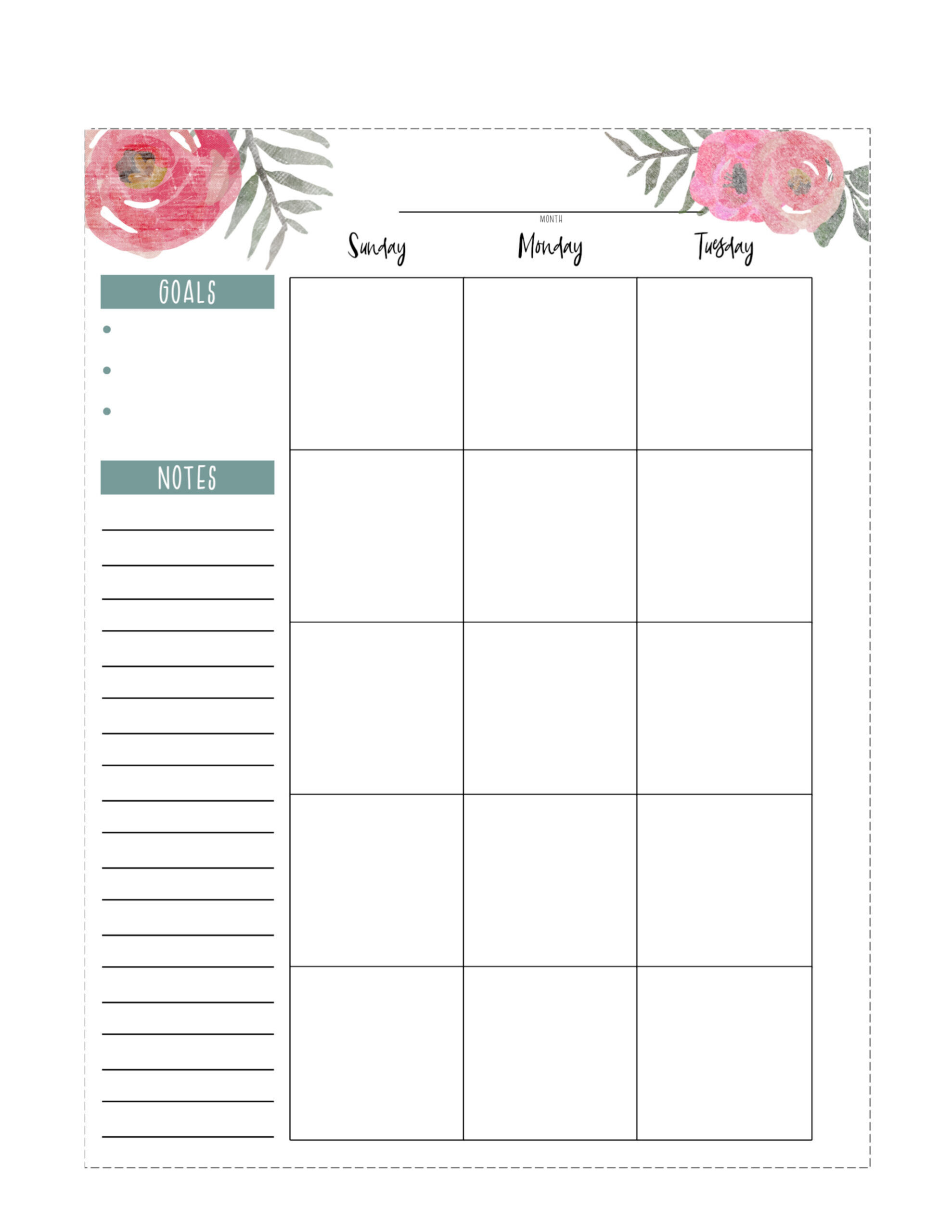 Happy Planner Free Printable Pages - Floral - Paper Trail Design pertaining to Free Printables For the Happy Planner