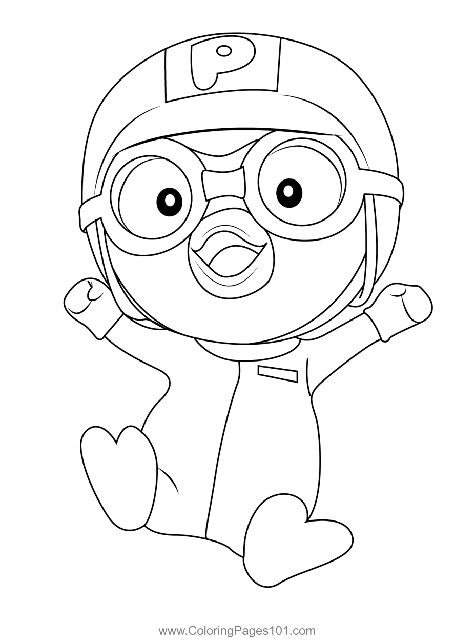 Happy Pororo Coloring Page regarding Pororo Coloring Pages Free Printable