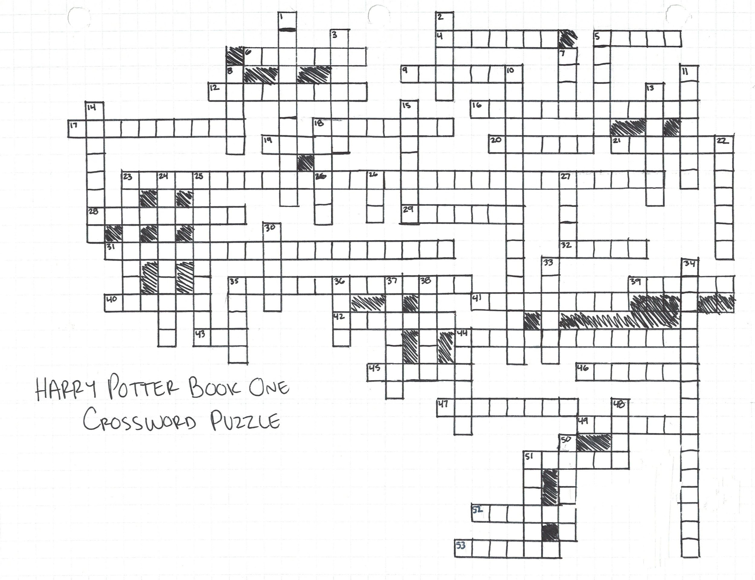 Harry Potter And The Sorcerer&amp;#039;S Stone Crossword Puzzle — Bayley inside Harry Potter Crossword Puzzles Printable