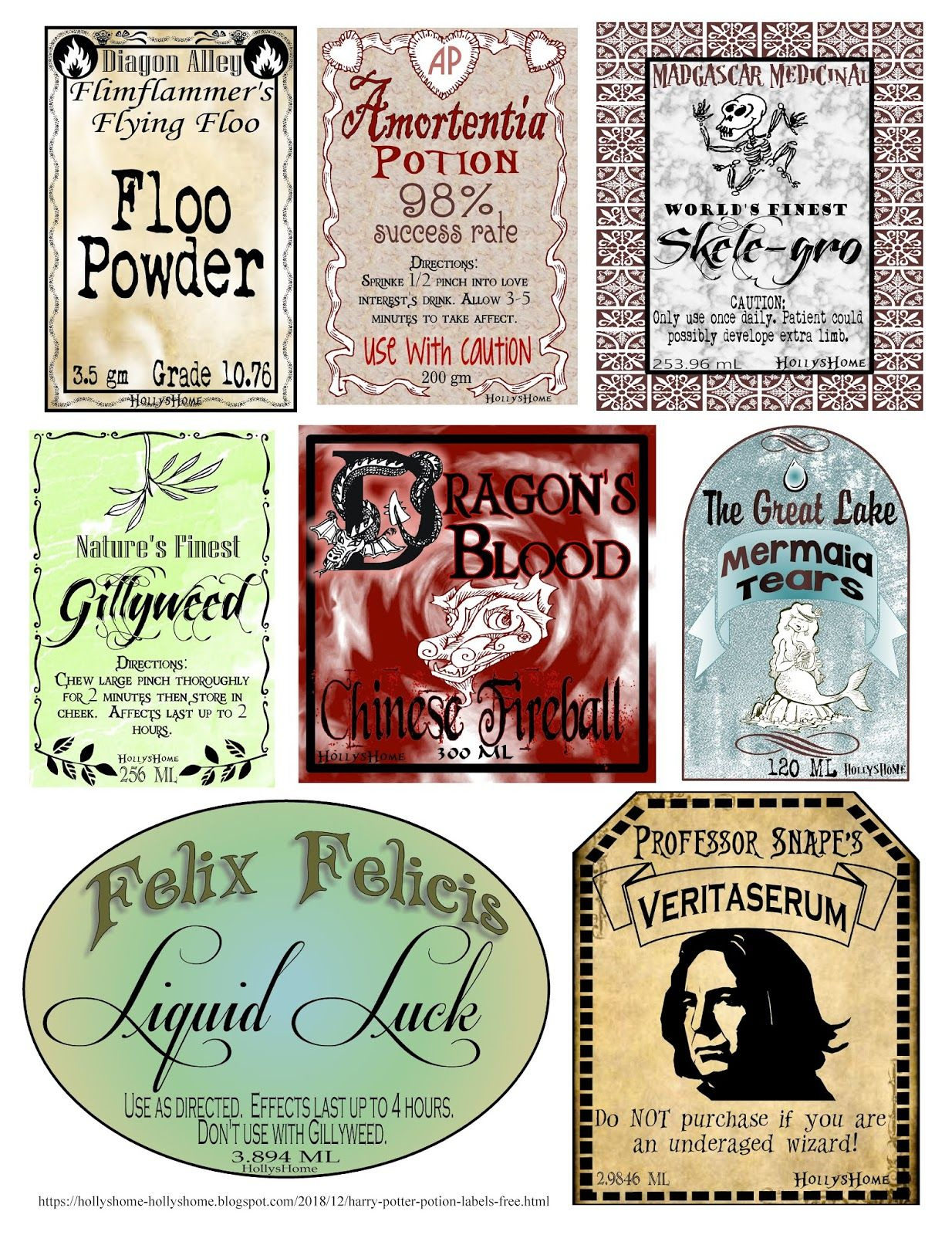 Harry Potter Potion Labels Free Printable inside Harry Potter Potion Labels Printable Free