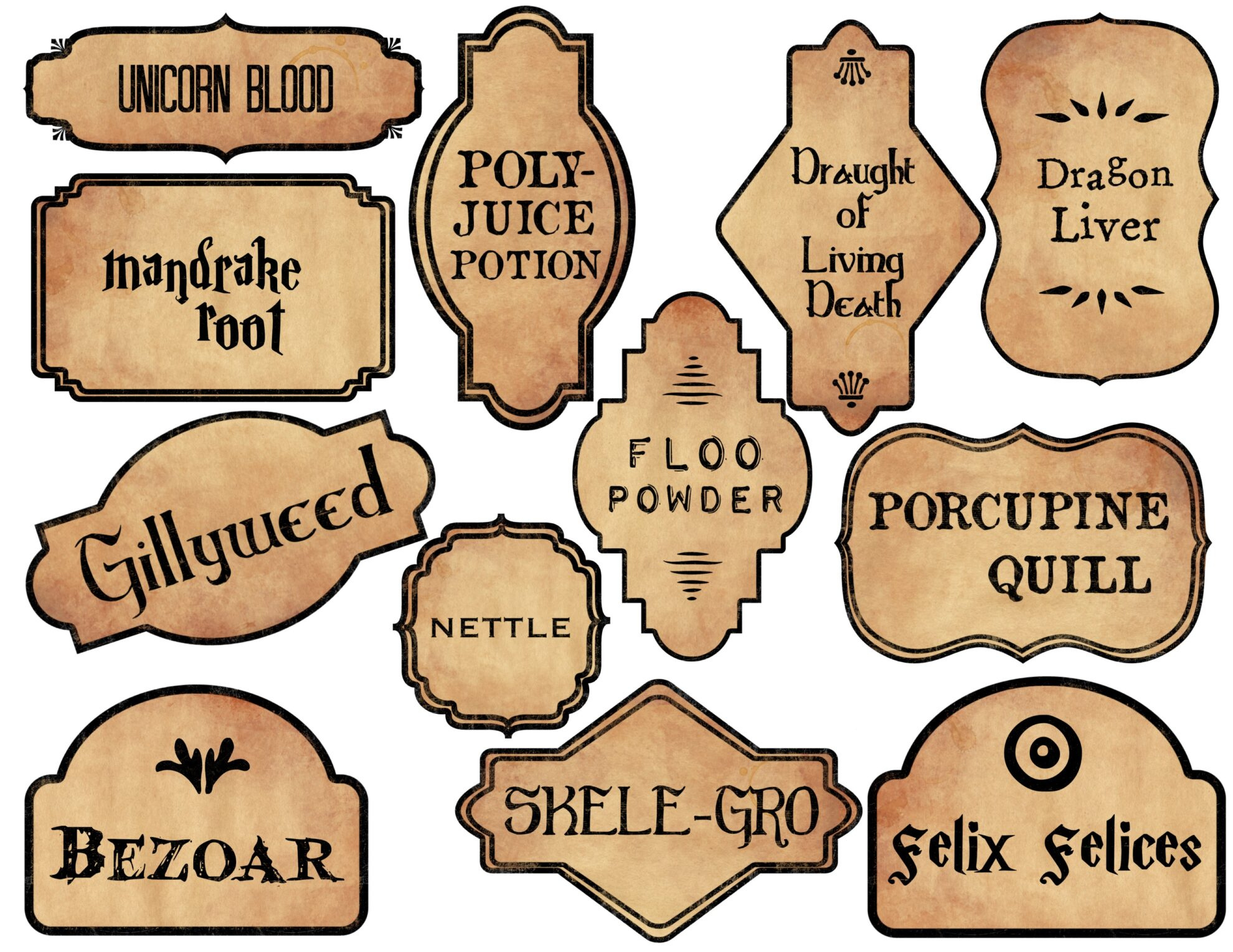 Harry Potter Potion Labels Printable - Paper Trail Design regarding Free Printable Harry Potter Potion Labels