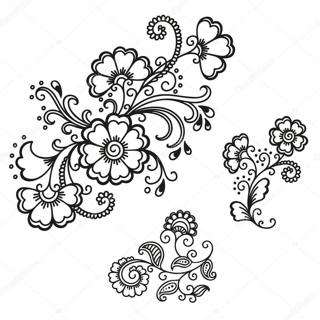 Henna Tattoo Flower Templatehndi. Stock Vector©Rugame.tera with regard to Printable Henna Stencils Free