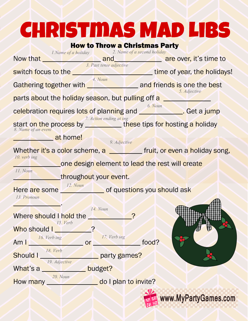 Hilarious Free Printable Christmas Mad Libs Game within Mad Libs Christmas Printable Free