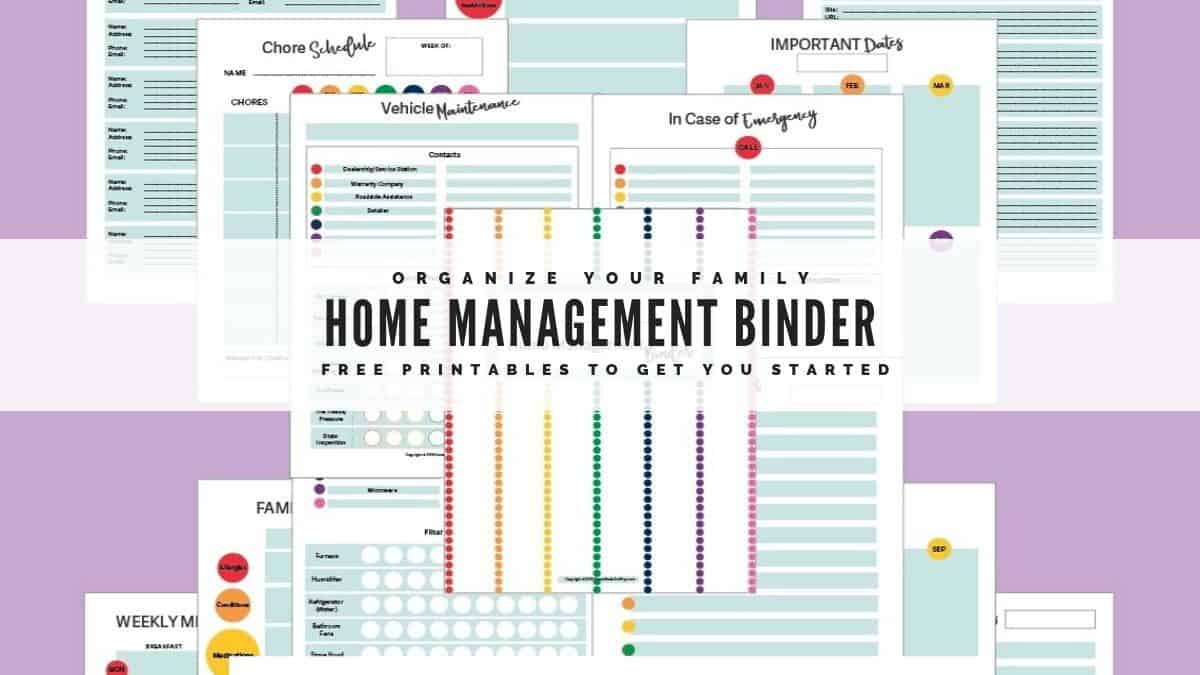 Home Management Binder - Get Your Family Organized regarding Home Management Binder Printables Free