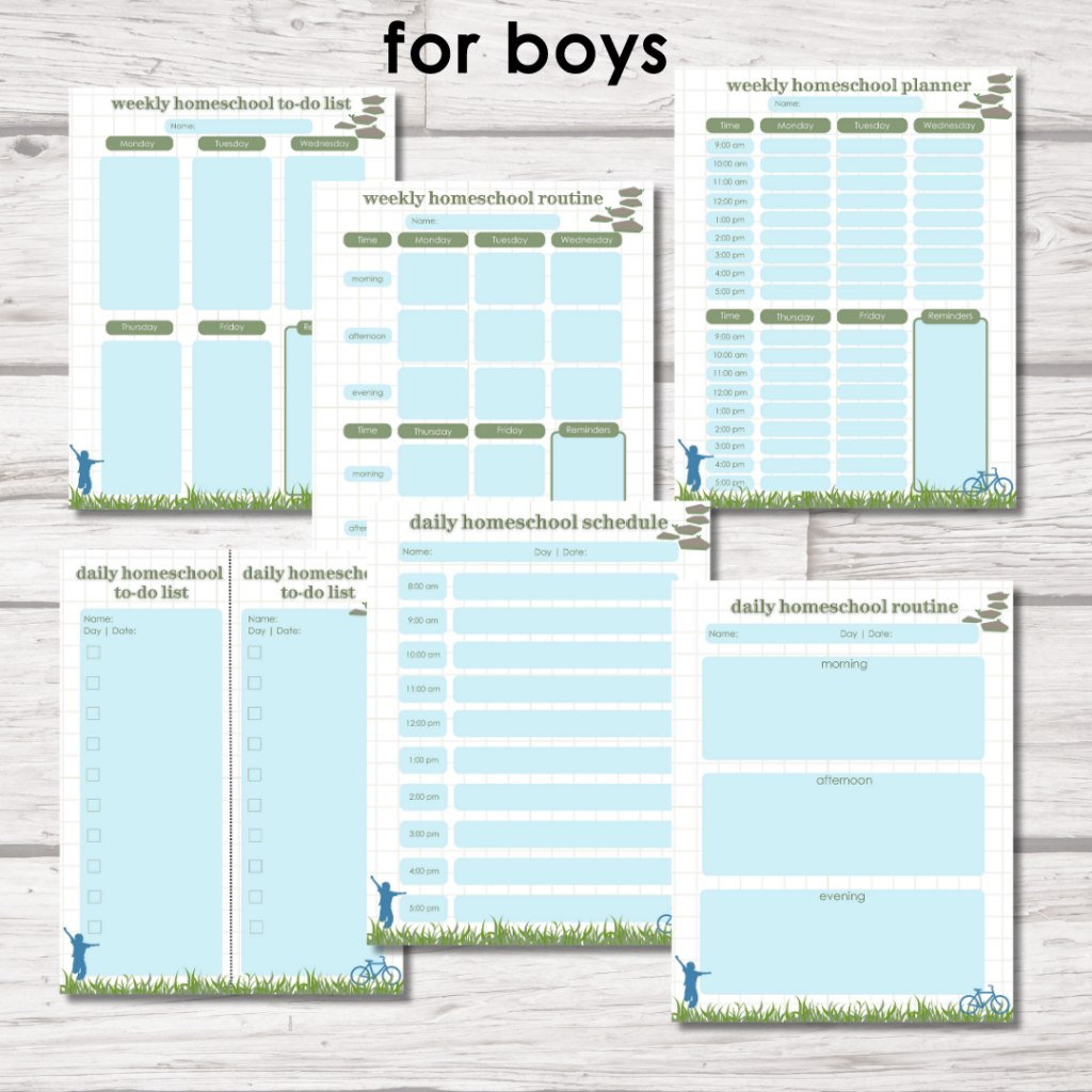 Homeschool Weekly &amp;amp; Daily Schedule Planner Free Printable Template throughout Homeschool Weekly Planner Free Printable