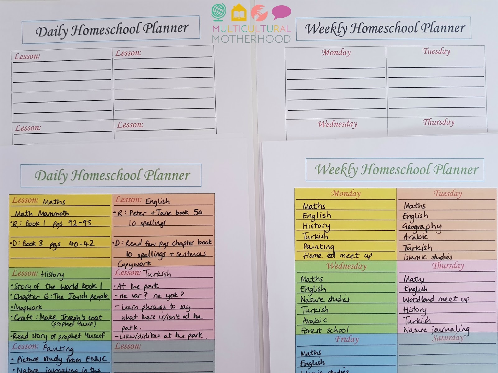 Homeschool Weekly Planning + Free Printables! | Multicultural intended for Homeschool Weekly Planner Free Printable