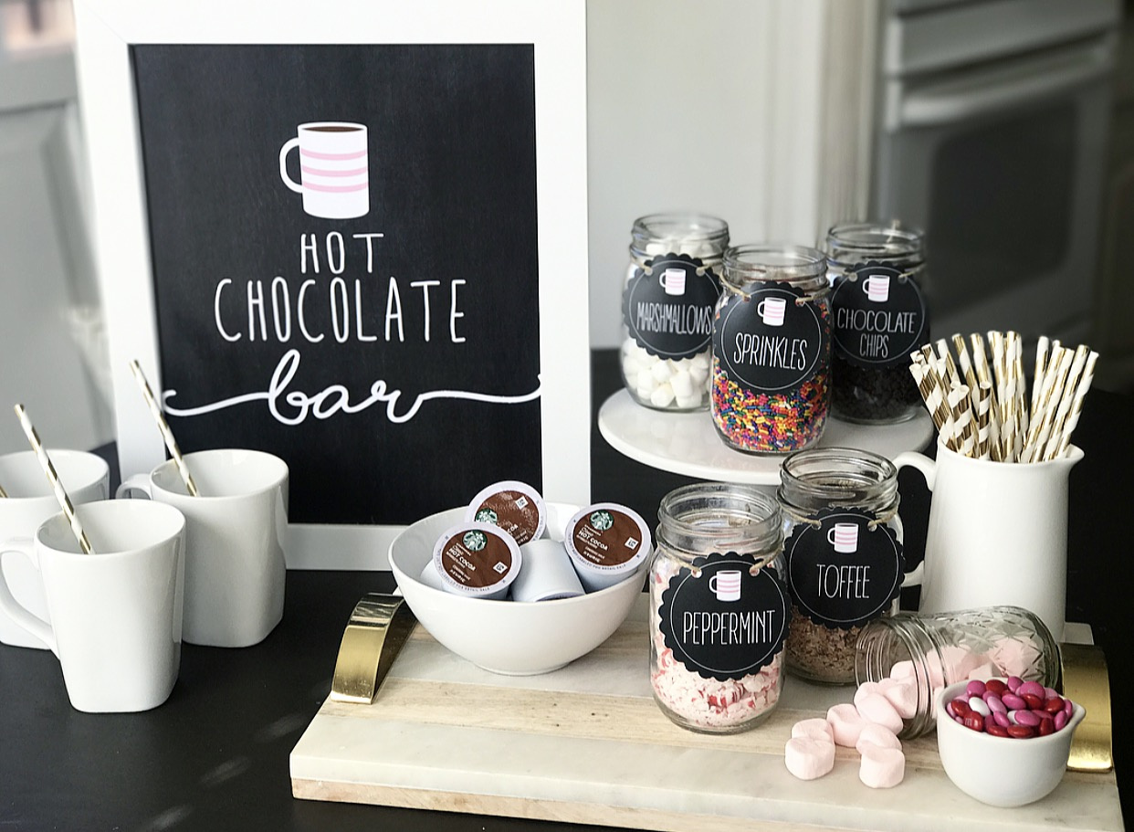 Hot Chocolate Bar With Instant Download Printables - Crisp Collective in Free Hot Chocolate Bar Printables