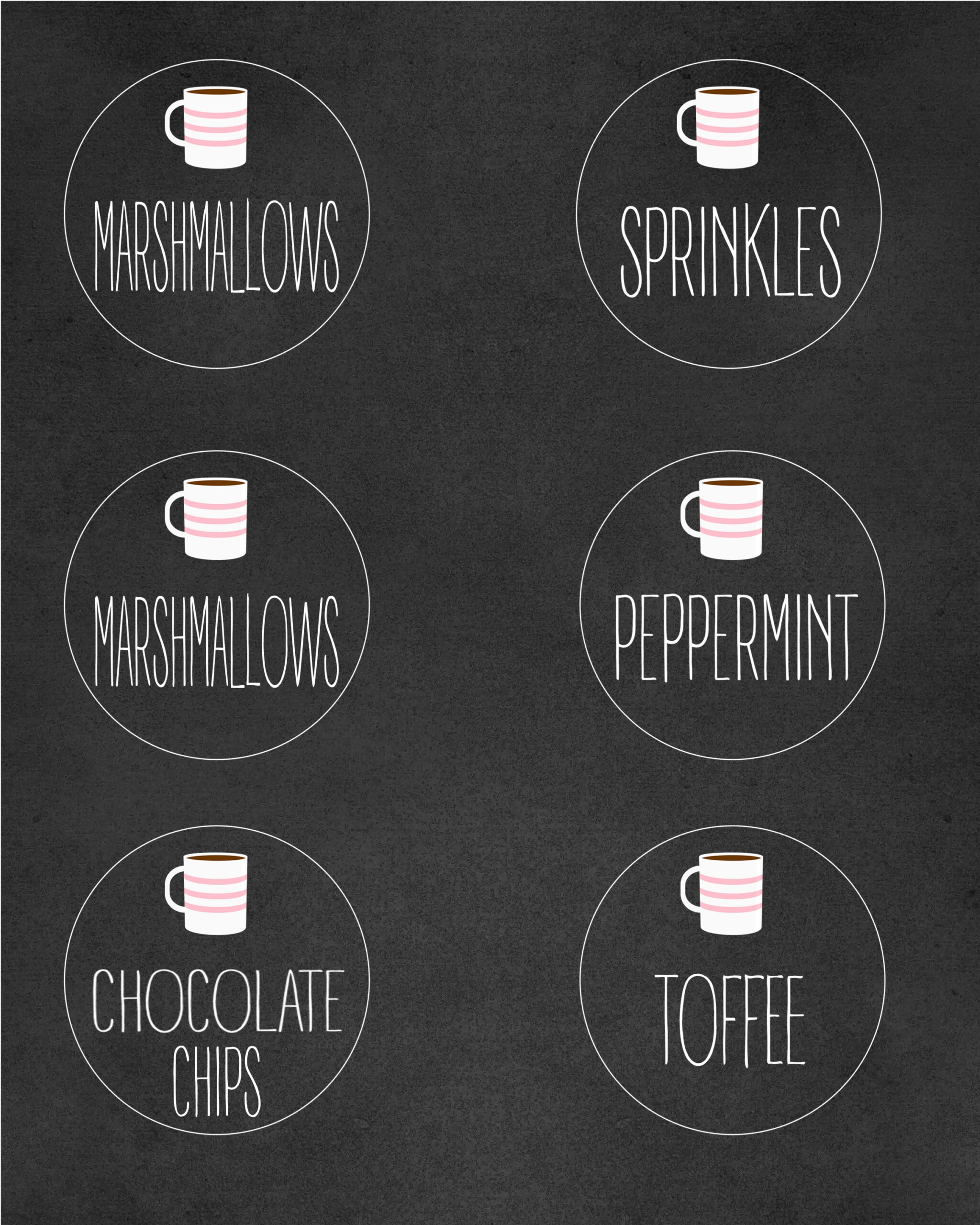 Hot Chocolate Bar With Instant Download Printables - Crisp Collective inside Free Hot Chocolate Bar Printables