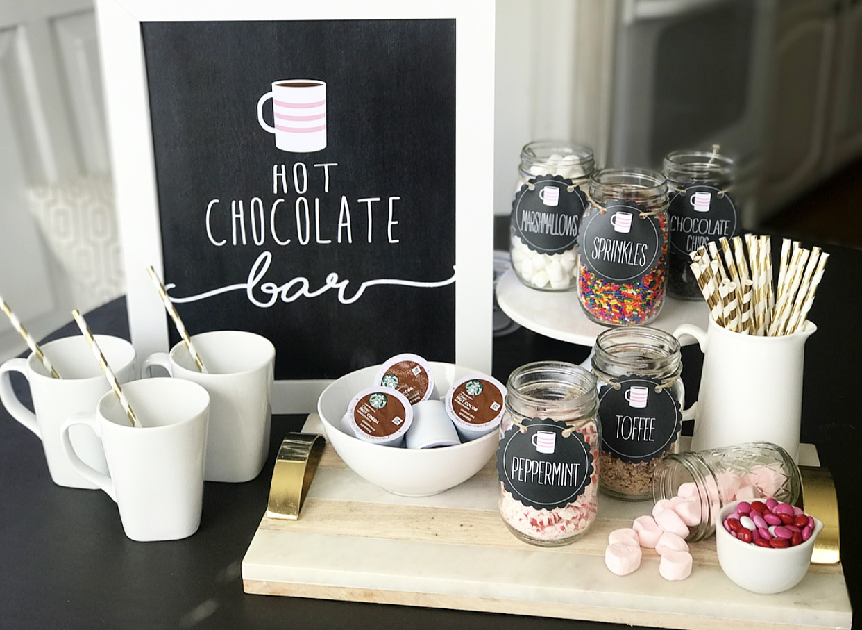 Hot Chocolate Bar With Instant Download Printables - Crisp Collective pertaining to Free Hot Cocoa Bar Printables