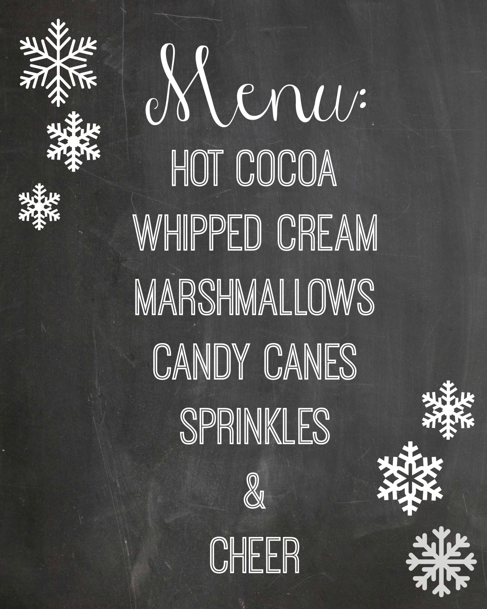 Hot Cocoa Station Free Chalkboard Printable – Twelveoeight pertaining to Free Hot Chocolate Printables