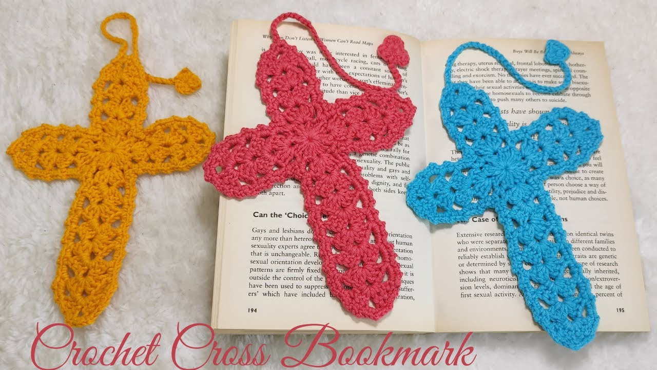 How To Crochet A Cross Bookmark ✔ Crochet Cross For Easter✔ Crochet Cross For Christmass ✔ with Beginner Free Printable Crochet Cross Bookmark Patterns