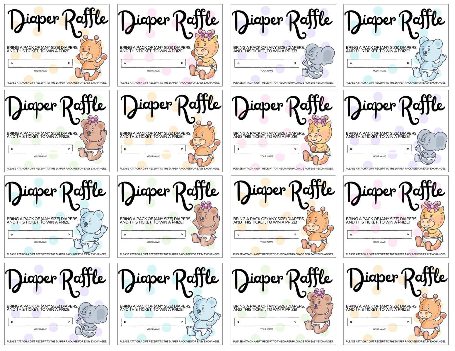 How To Do The Ultimate Diaper Raffle (Free Printables) - Mommy for Free Printable Diaper And Wipe Raffle Tickets