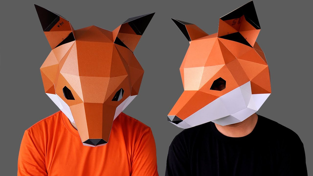 How To Make Fox Mask | Low Poly Fox Mask | Papercraft Mask Template And Animal Mask3Dfancy with Free Printable 3d Fox Mask Template