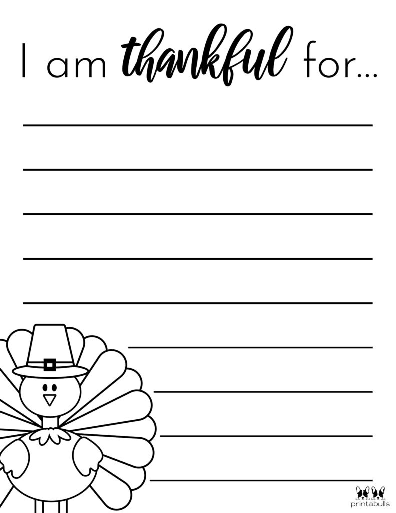 I Am Thankful For&amp;#039; Printables - 10 Unique Worksheets | Printabulls pertaining to Free Printable I Am Thankful For