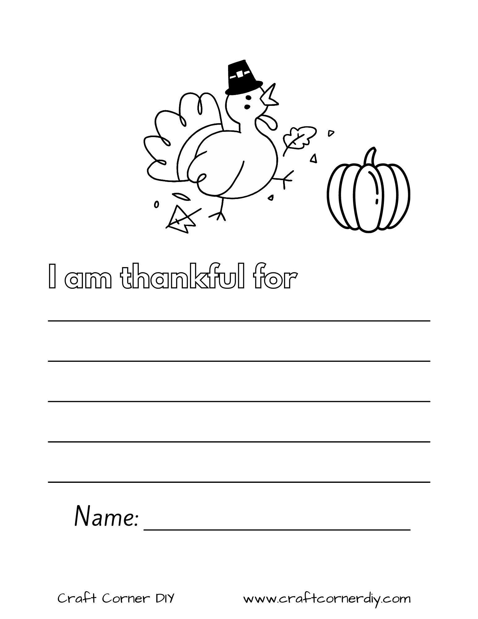 I Am Thankful For&amp;#039; Worksheets Free Printable | Craft Corner Diy intended for Free Printable I Am Thankful For