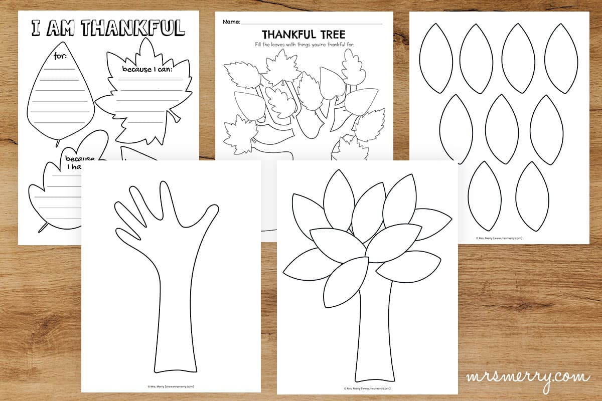 I Am Thankful Worksheet &amp; Gratitude Tree Printables | Mrs. Merry throughout Free Printable Thankful Tree Leaves