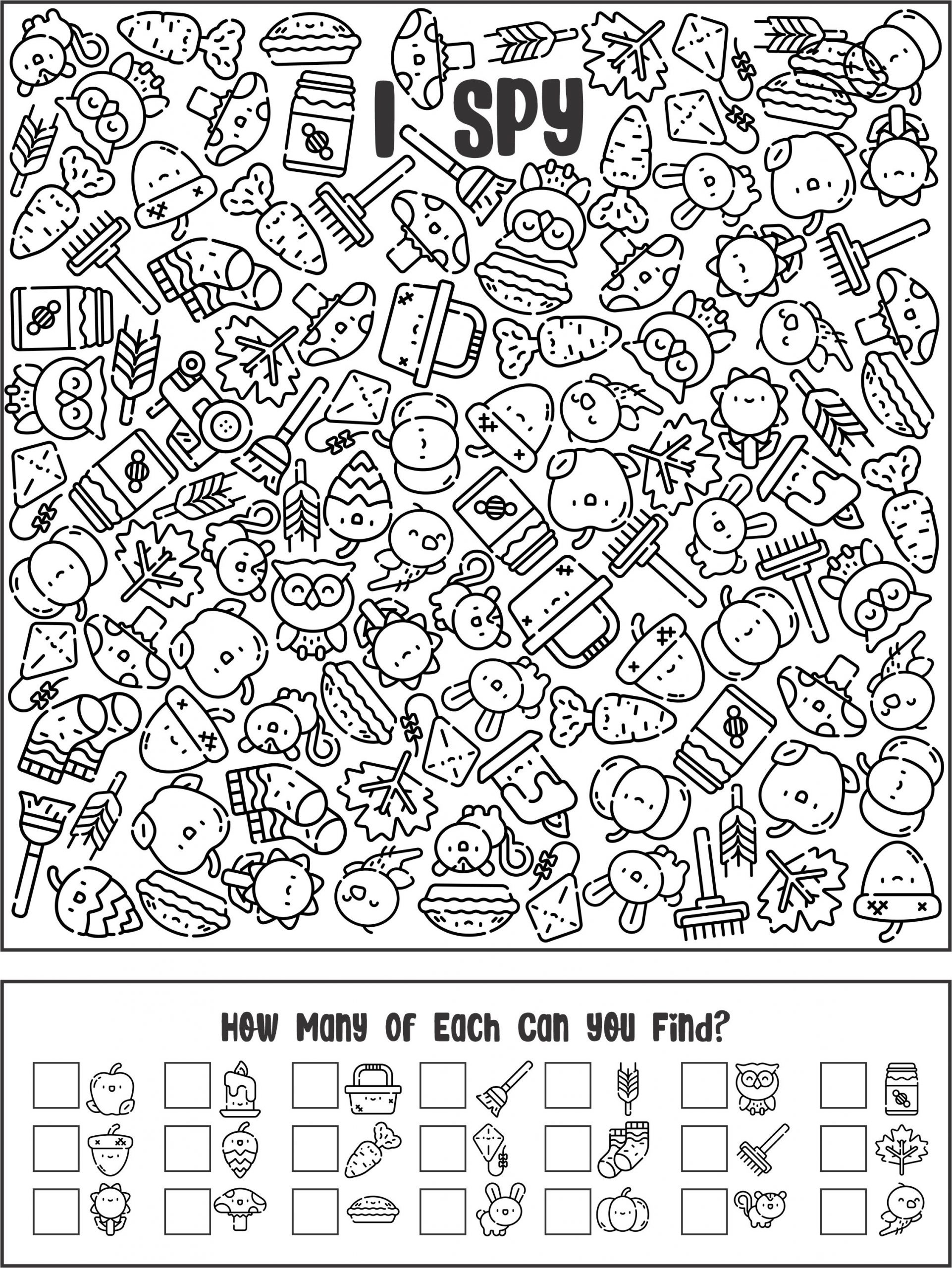 I Spy Activity Worksheet throughout Free Printable I Spy Worksheets