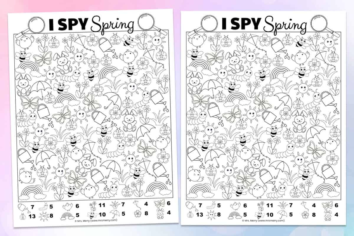 I Spy Game For Spring Free Printable | Mrs. Merry with regard to I Spy Printable Free