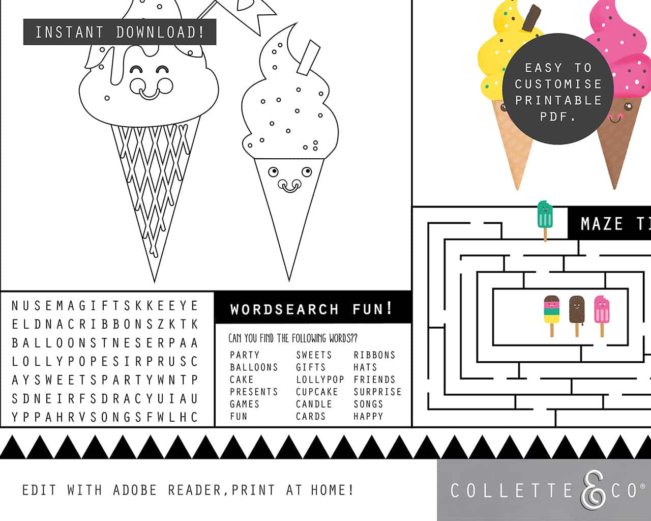 Ice Cream Party Printables Full Pack Editable | Collette &amp;amp; Co® throughout Ice Cream Party Printables Free