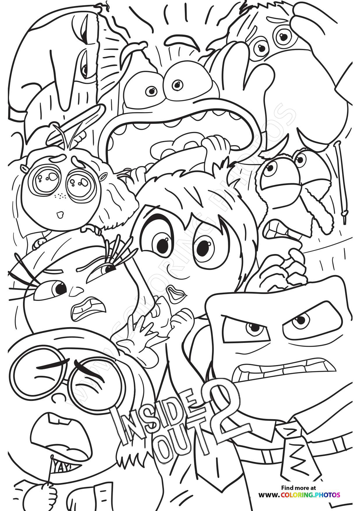 Inside Out 2 Poster All Characters - Coloring Pages For Kids with regard to Free Inside Out Printables