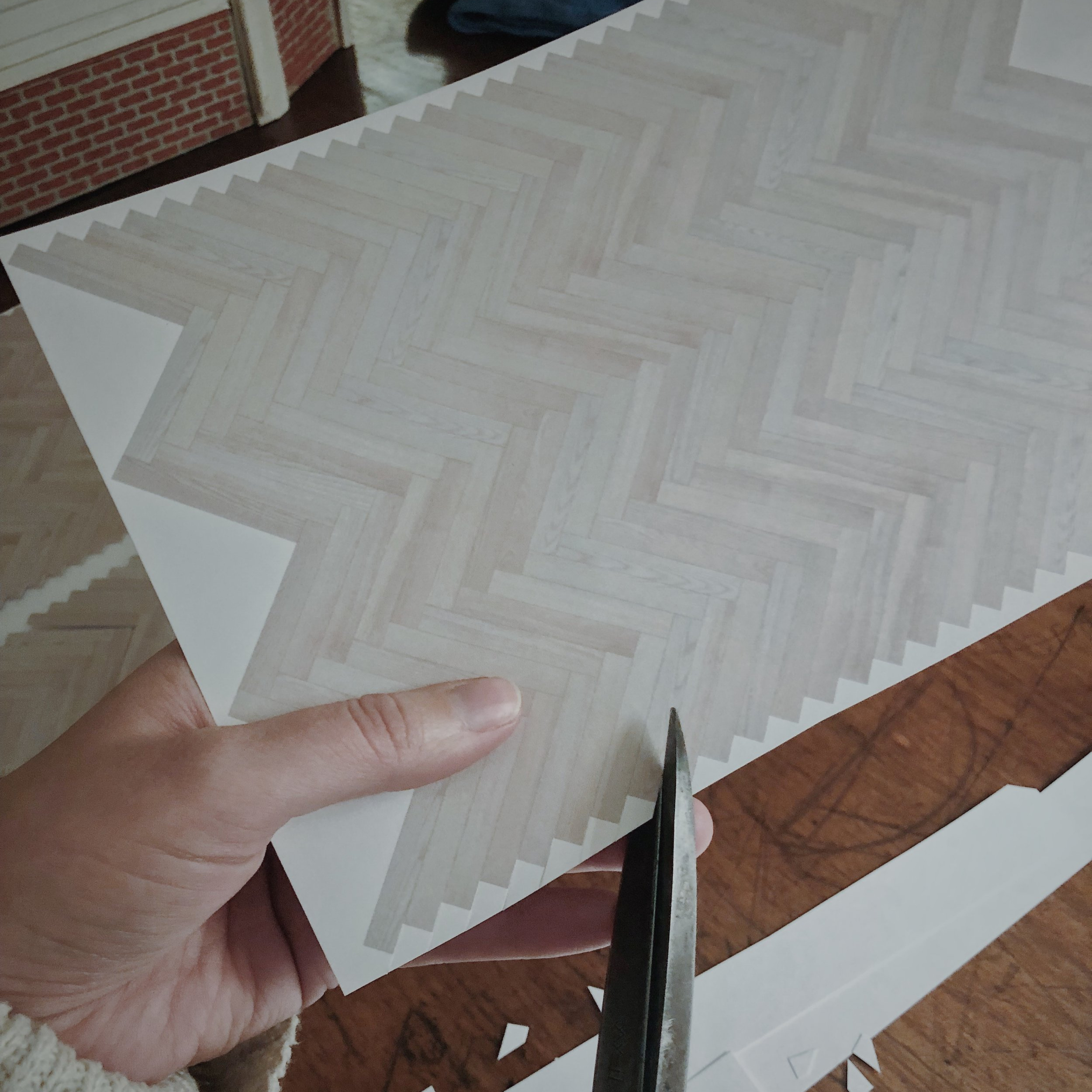 Installing Dollhouse Paper Flooring — Jessica Cloe Miniatures intended for Free Printable Dollhouse Flooring