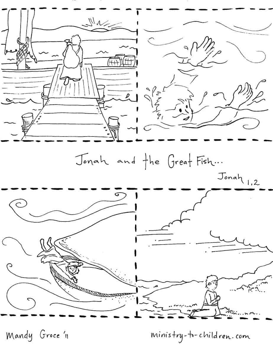 Jonah And The Whale Coloring Pages pertaining to Free Printable Jonah And The Whale Coloring Page