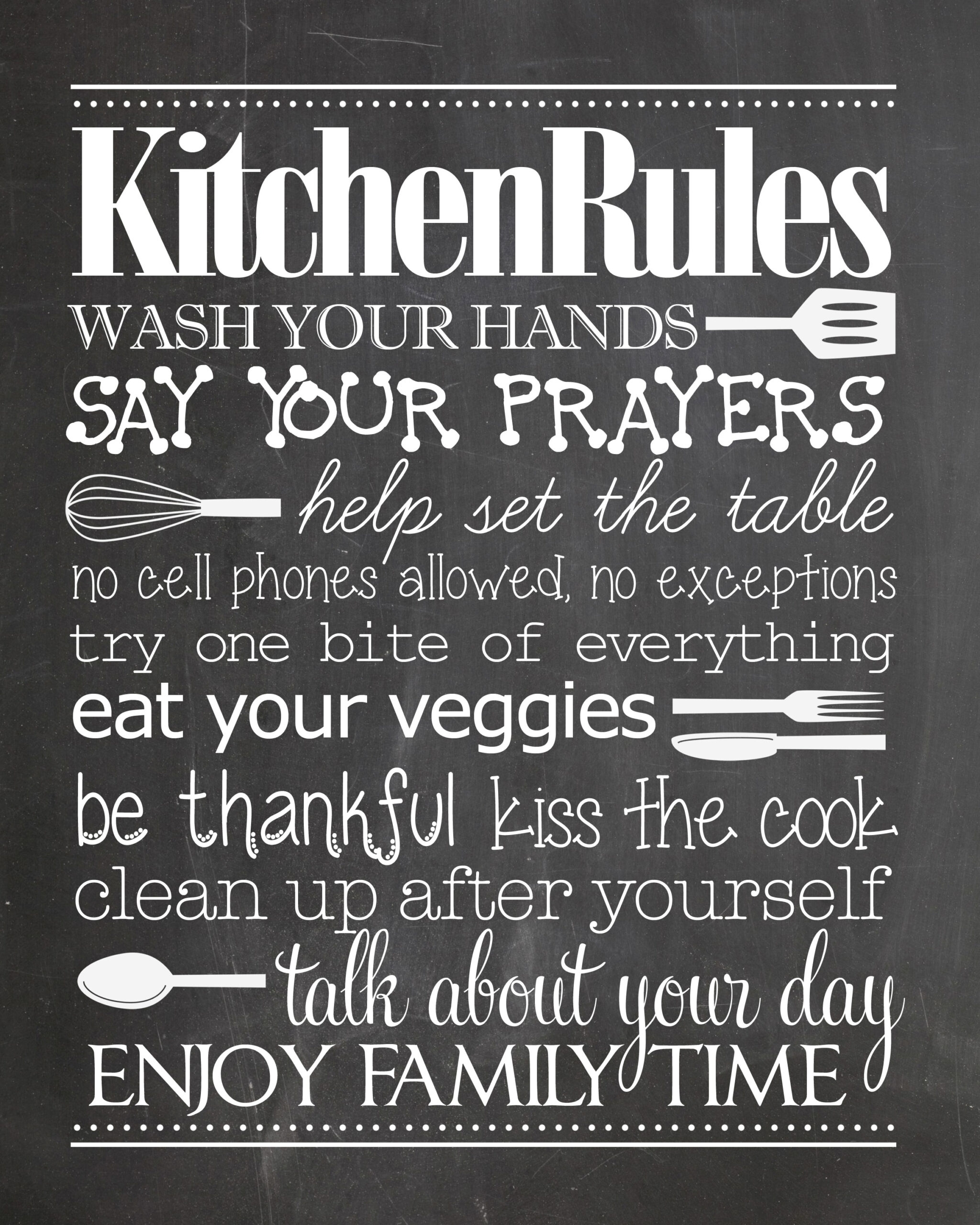 Kitchen Rules {Free Printable} - How To Nest For Less™ with Kitchen Printables Free To Download