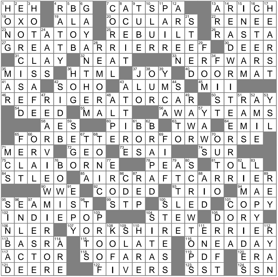 La Times Crossword 22 Oct 23, Sunday - Laxcrossword for La Times Crossword Printable